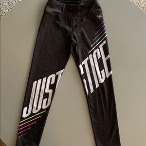 Justice Leggings Size 8 Big Logo